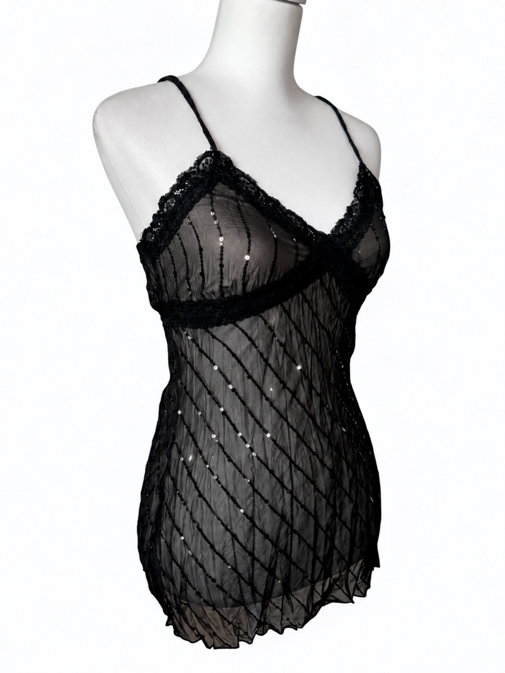 Vintage 90s Vintage Sheer Sequin Cami